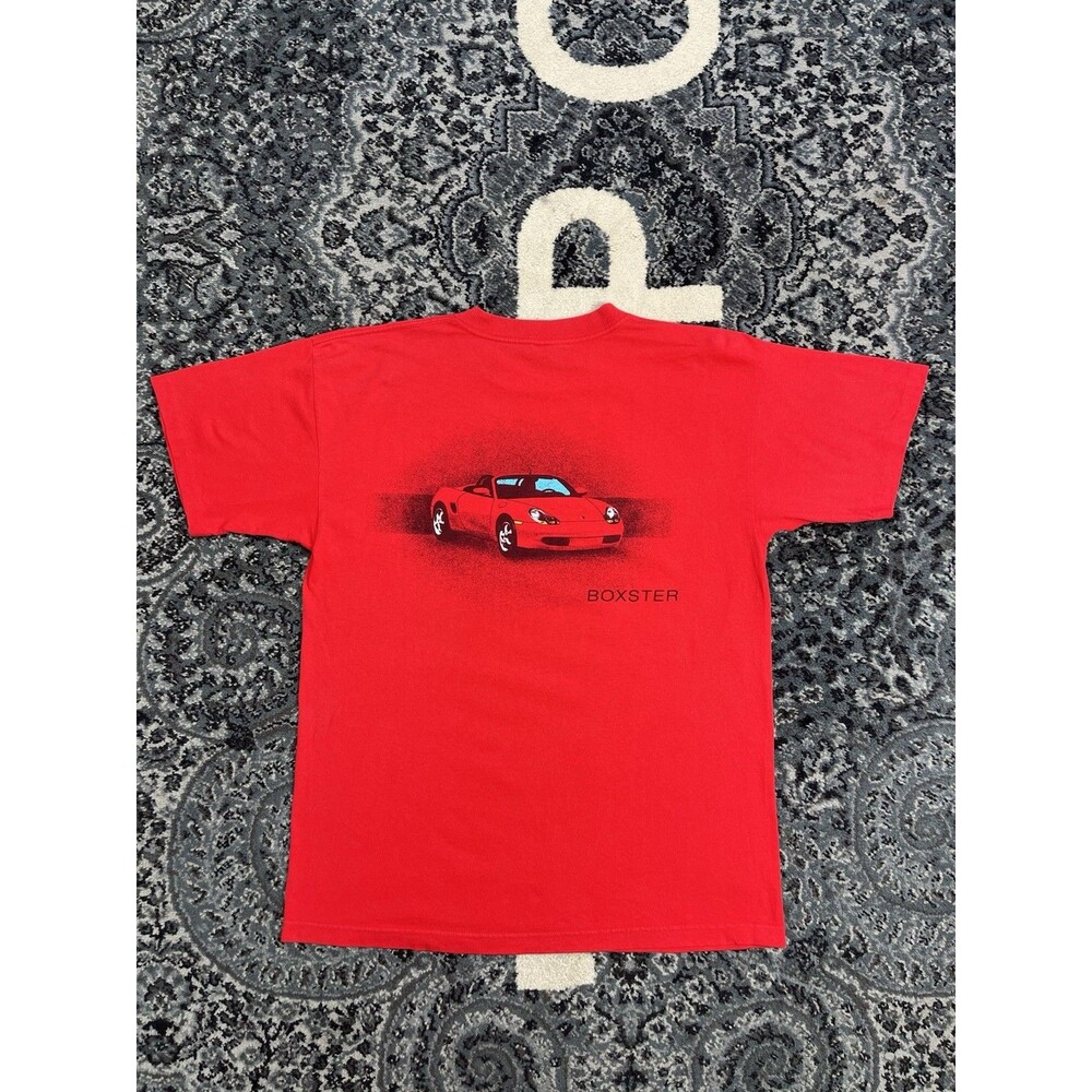 Vintage 90s Porsche Boxter 911 Turbo T Shirt Mens XL fire red Murina tag